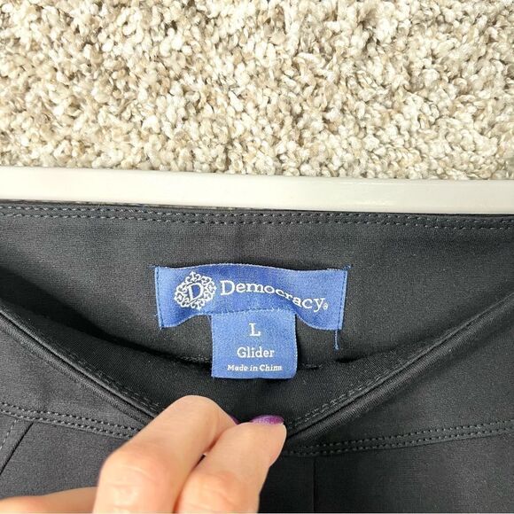 Democracy Leggings Women’s Large Glider Black Ponte Pull On - Picture 2 of 5